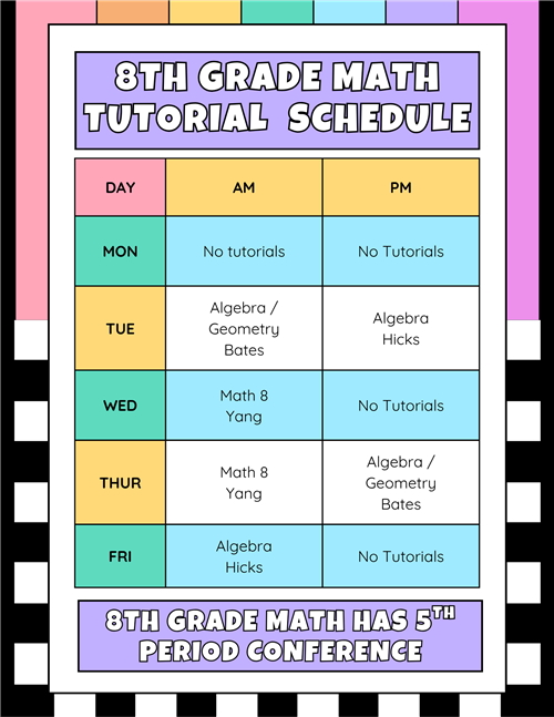 Tutorial Schedule